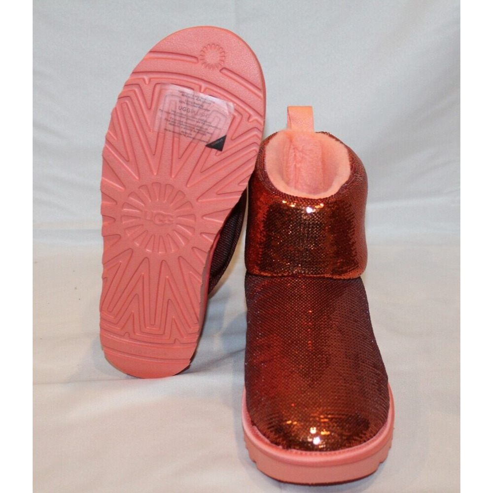 UGG CLASSIC MINI MIRROR BALL STARFISH PINK SEQUIN SUEDE WOMEN'S‎ BOOTS NIB - Picture 7 of 8
